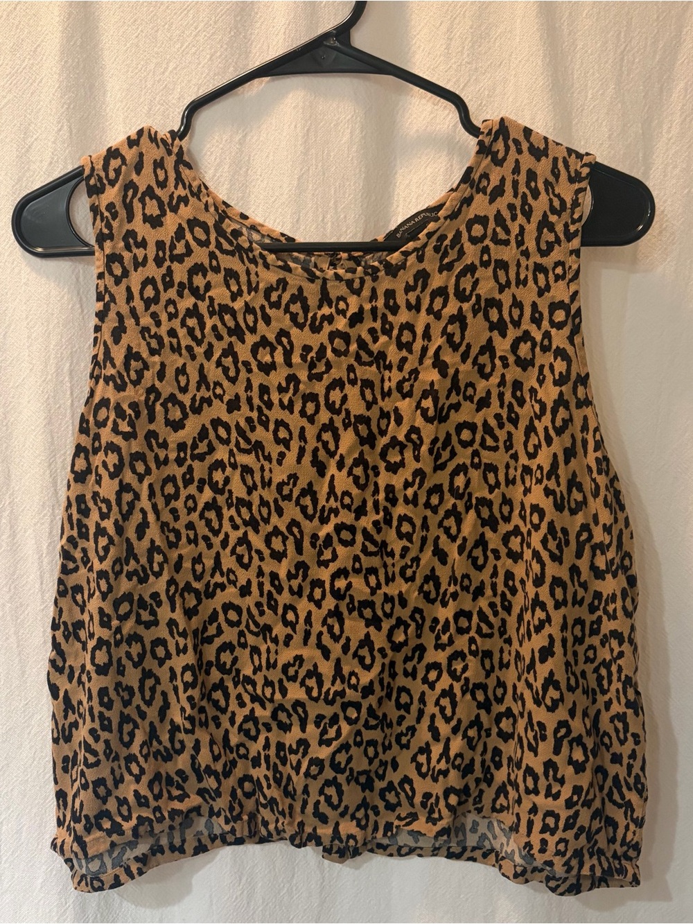 Banana Republic - cropped, sleeveless tank - workwear - leopard print - XL